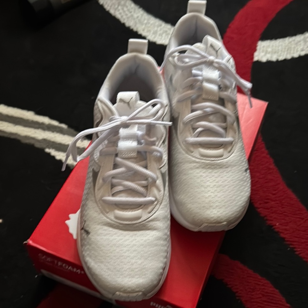 Puma White Sneakers Breathable Mesh Low-Top